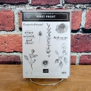 Stampin Up First Frost Stamp Set & Frosted Bouquet Dies, Used